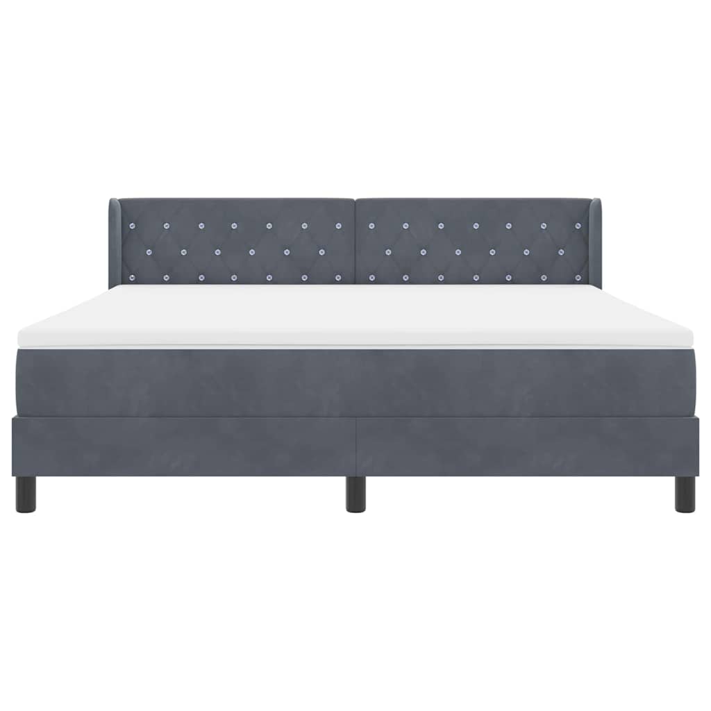 Boxspringbett mit Matratze Schwarz 100x200 cm Velvet Dunkelgrau