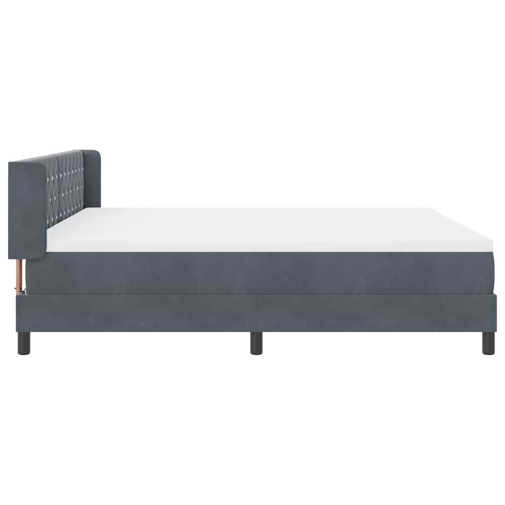 Boxspringbett mit Matratze Schwarz 100x200 cm Velvet Dunkelgrau