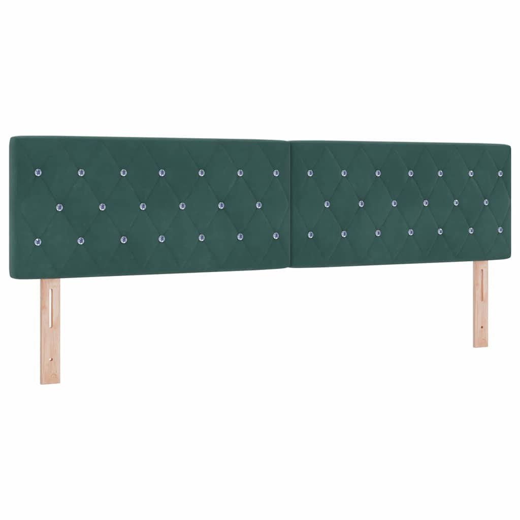 Boxspringbett mit Matratze Schwarz 100x200 cm Velvet Dunkelgrün
