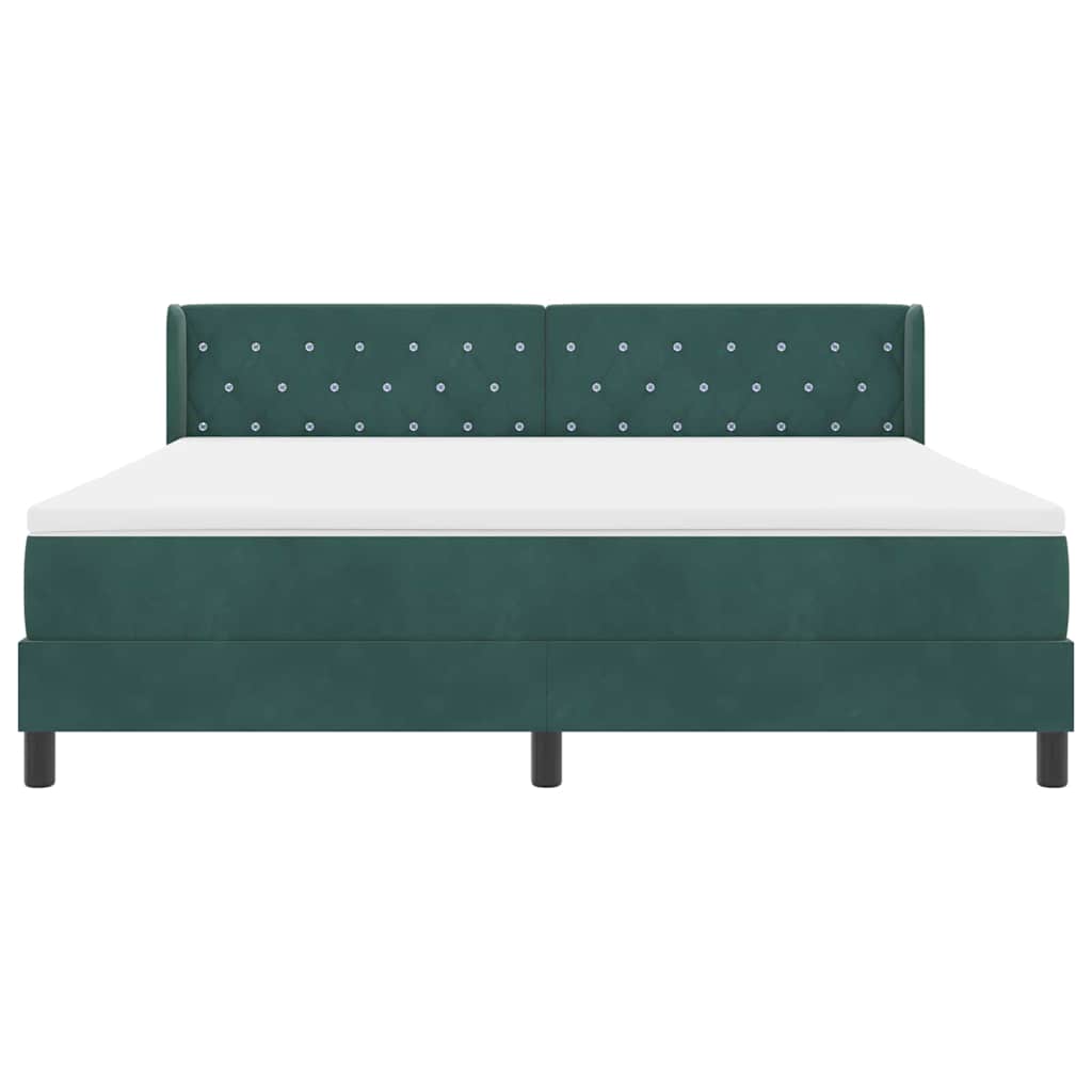 Boxspringbett mit Matratze Schwarz 100x200 cm Velvet Dunkelgrün