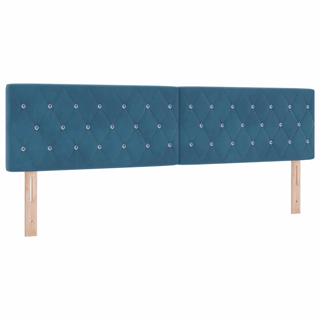 Boxspringbett mit Matratze Schwarz 100x200 cm Velvet Dunkelblau
