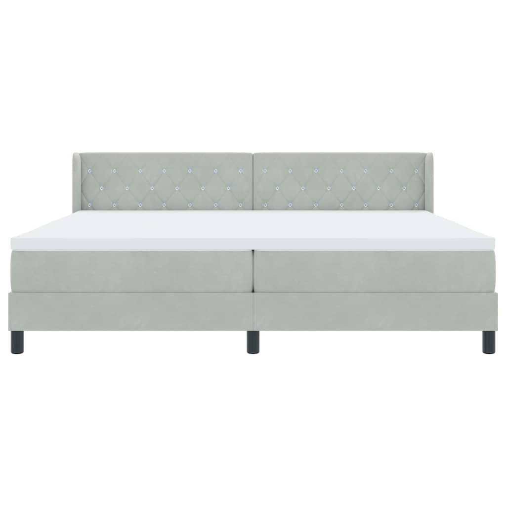 Boxspringbett mit Matratze Schwarz 100x200 cm Velvet Hellgrau