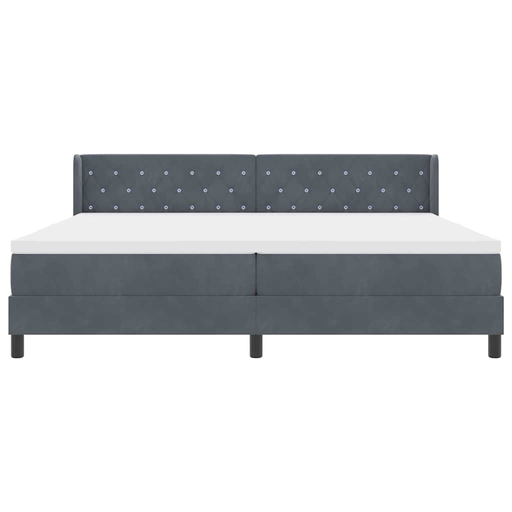 Boxspringbett mit Matratze Schwarz 100x200 cm Velvet Dunkelgrau