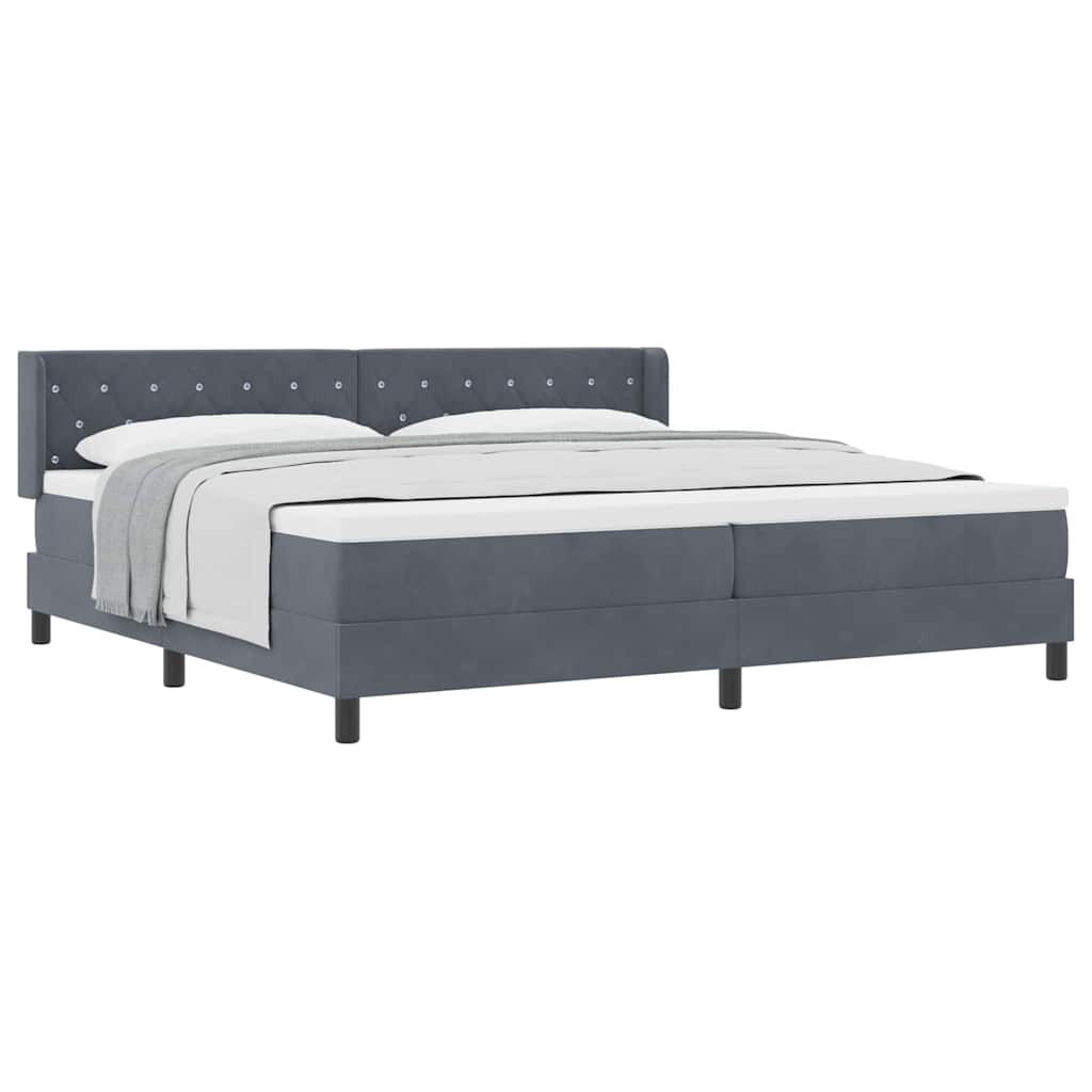 Boxspringbett mit Matratze Schwarz 100x200 cm Velvet Dunkelgrau