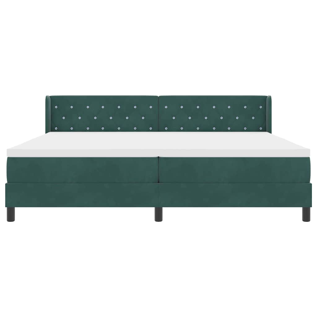 Boxspringbett mit Matratze Schwarz 100x200 cm Velvet Dunkelgrün