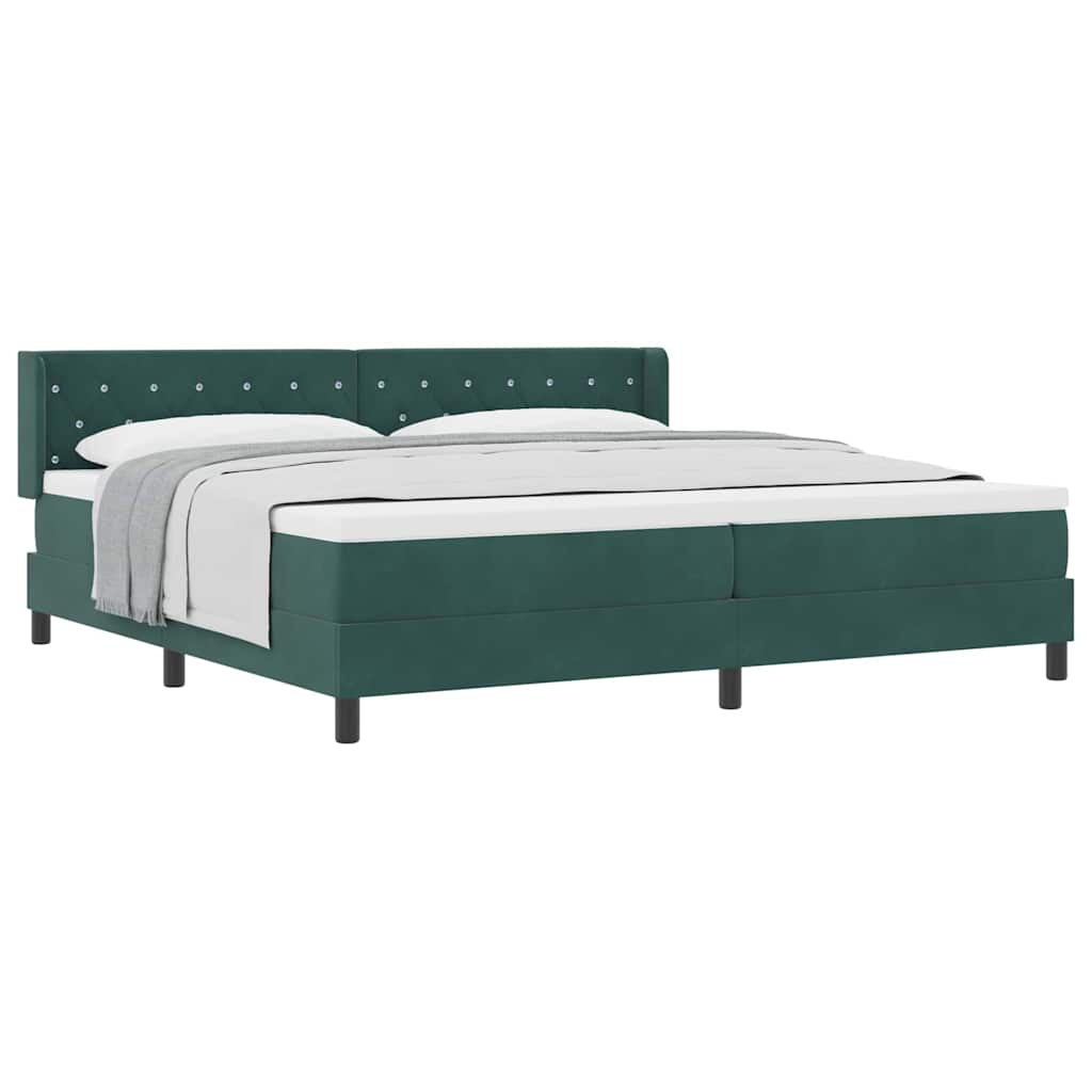Boxspringbett mit Matratze Schwarz 100x200 cm Velvet Dunkelgrün