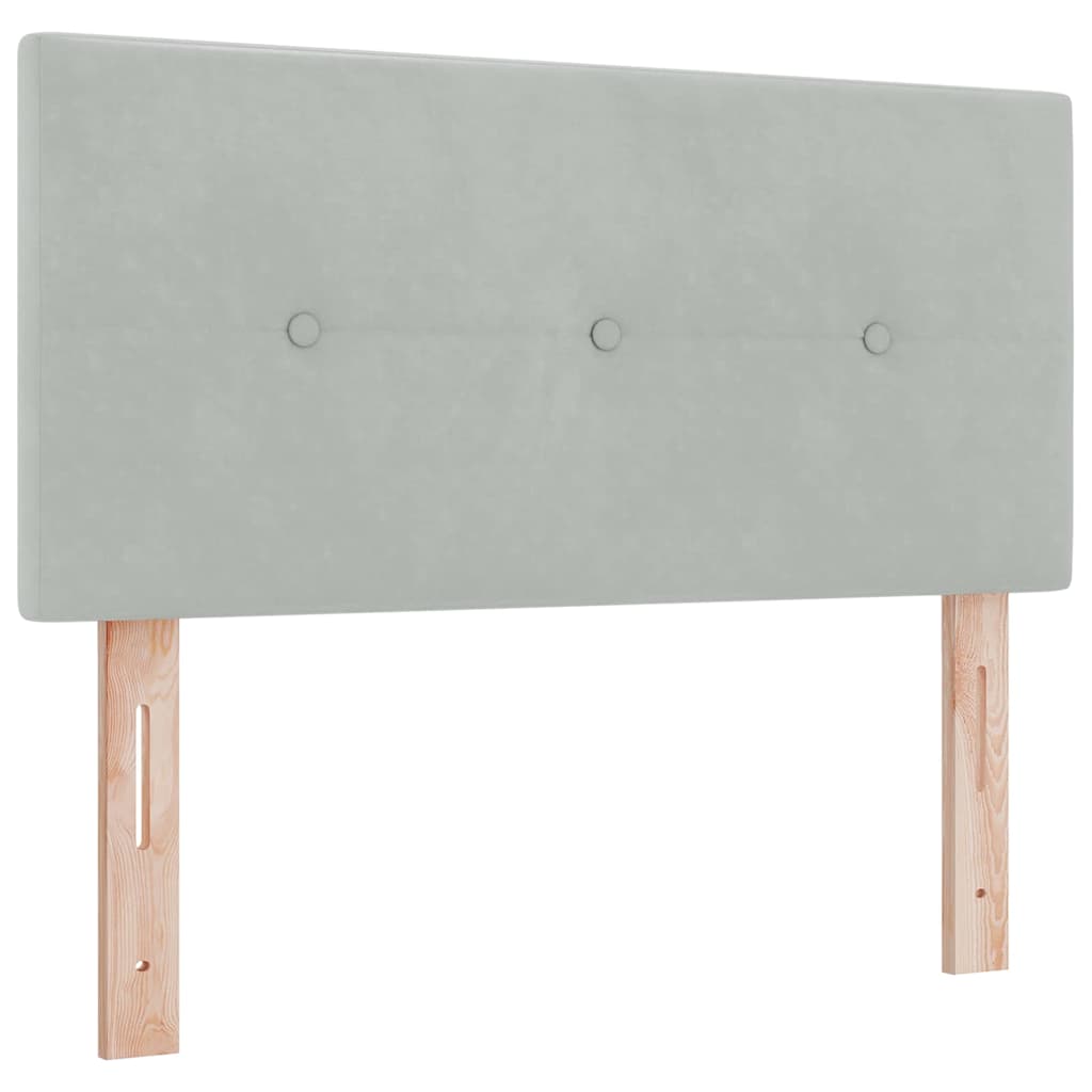 Boxspringbett mit Matratze Schwarz 100x200 cm Velvet Hellgrau