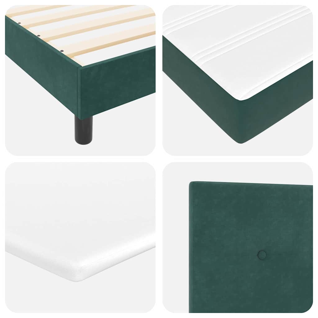 Boxspringbett mit Matratze Schwarz 100x200 cm Velvet Dunkelgrün