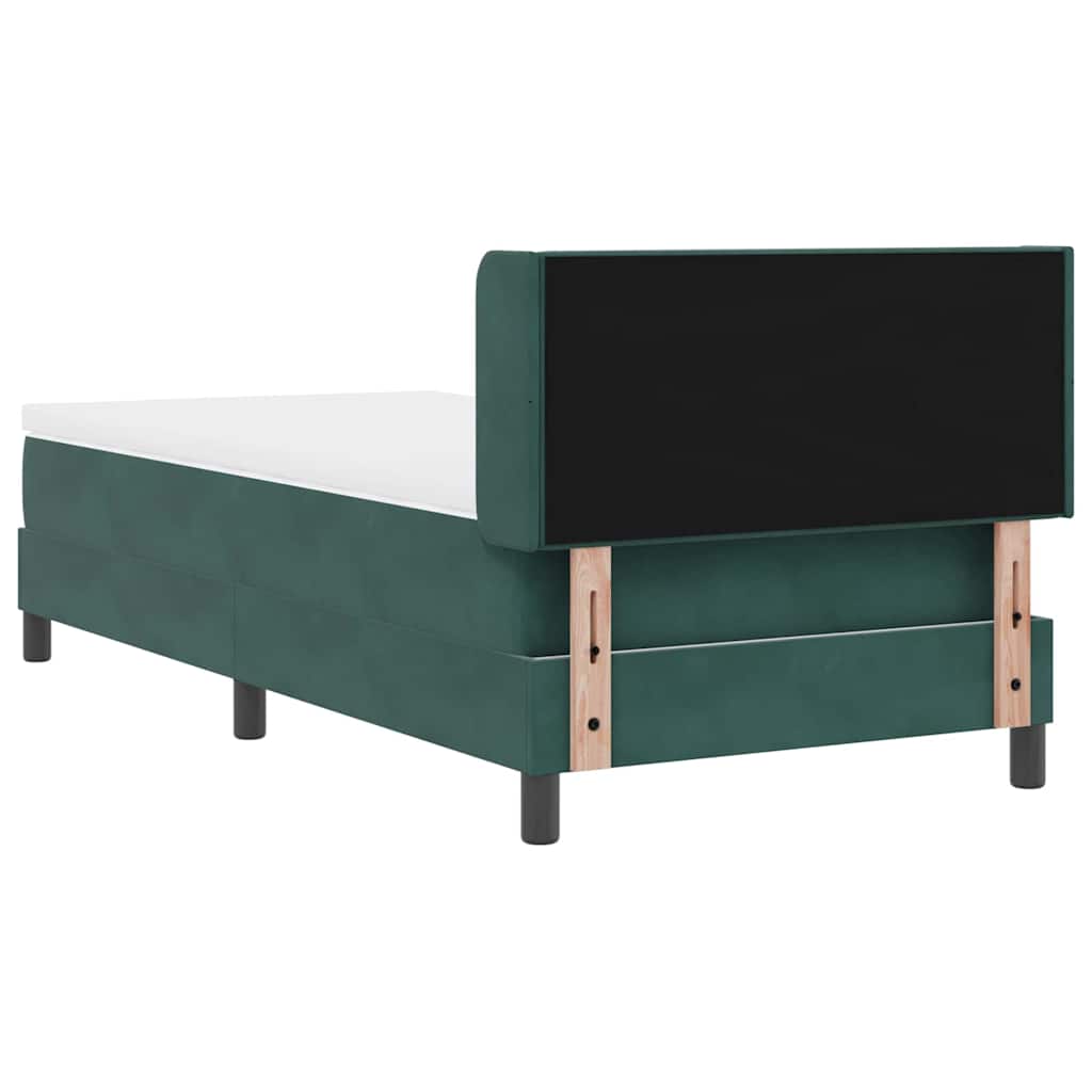 Boxspringbett mit Matratze Schwarz 100x200 cm Velvet Dunkelgrün