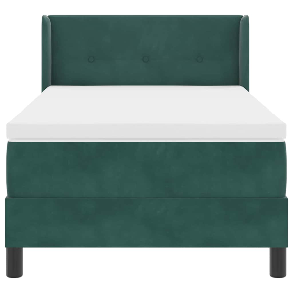 Boxspringbett mit Matratze Schwarz 100x200 cm Velvet Dunkelgrün