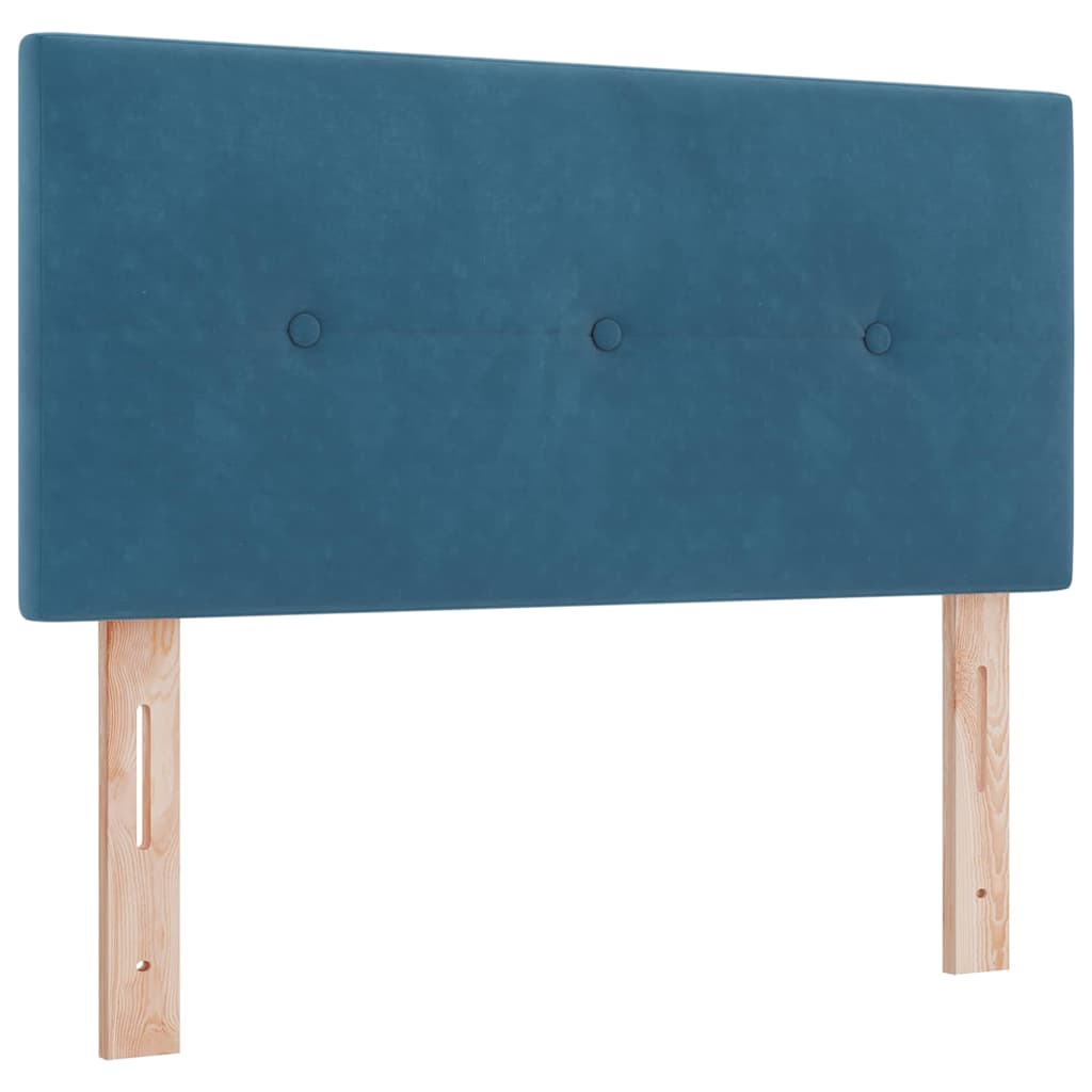 Boxspringbett mit Matratze Schwarz 100x200 cm Velvet Dunkelblau