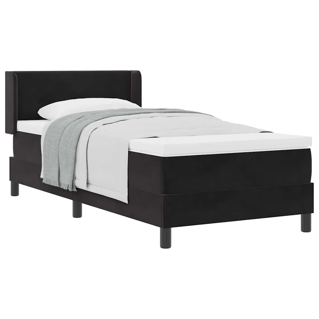 Boxspringbett mit Matratze Schwarz 100x200 cm Velvet Schwarz
