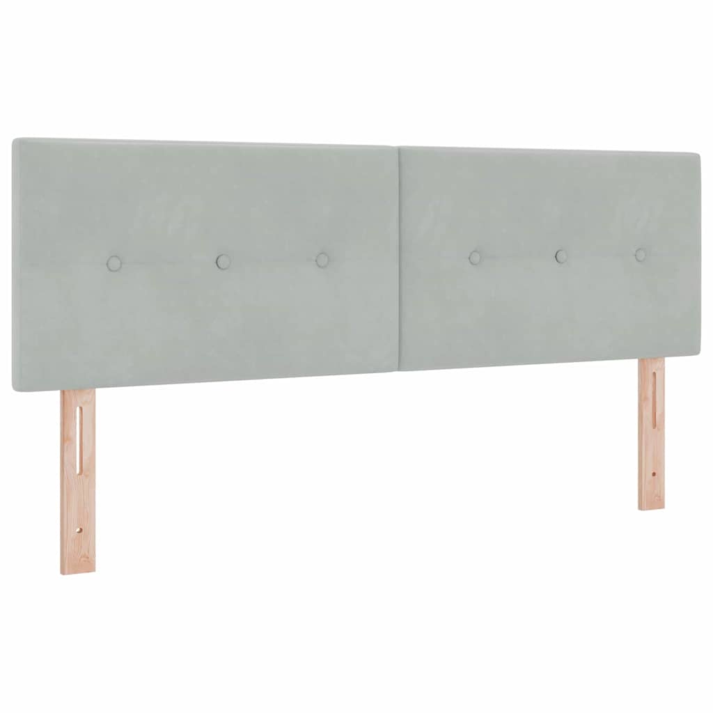 Boxspringbett mit Matratze Schwarz 100x200 cm Velvet Hellgrau