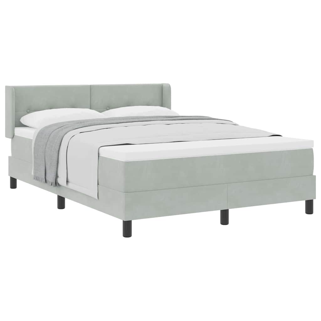 Boxspringbett mit Matratze Schwarz 100x200 cm Velvet Hellgrau