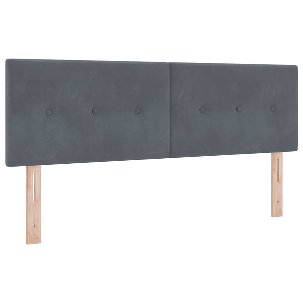 Boxspringbett mit Matratze Schwarz 100x200 cm Velvet Dunkelgrau