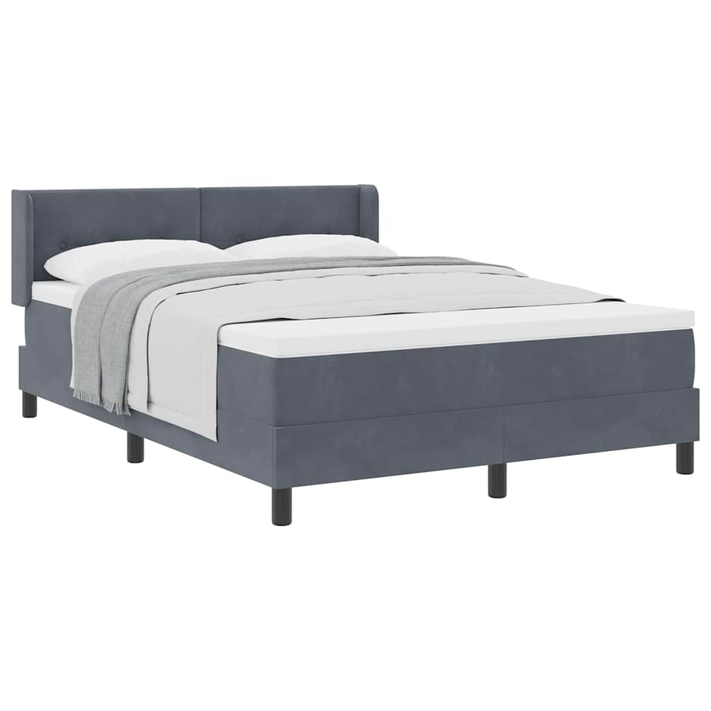 Boxspringbett mit Matratze Schwarz 100x200 cm Velvet Dunkelgrau