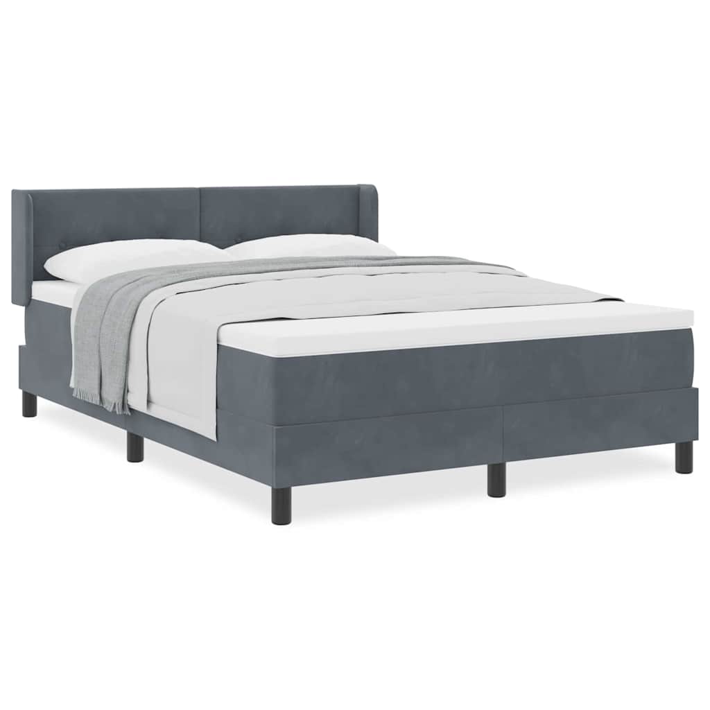 Boxspringbett mit Matratze Schwarz 100x200 cm Velvet Dunkelgrau