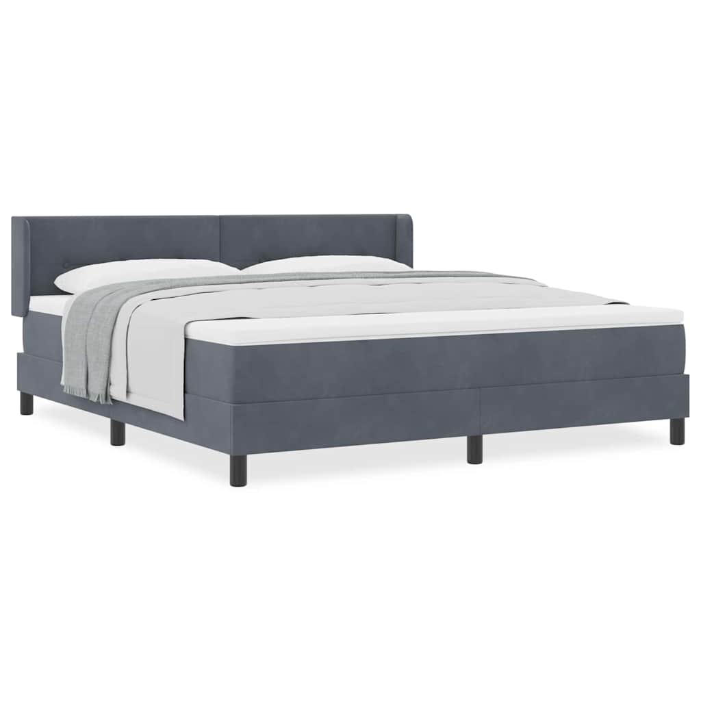 Boxspringbett mit Matratze Schwarz 100x200 cm Velvet Dunkelgrau