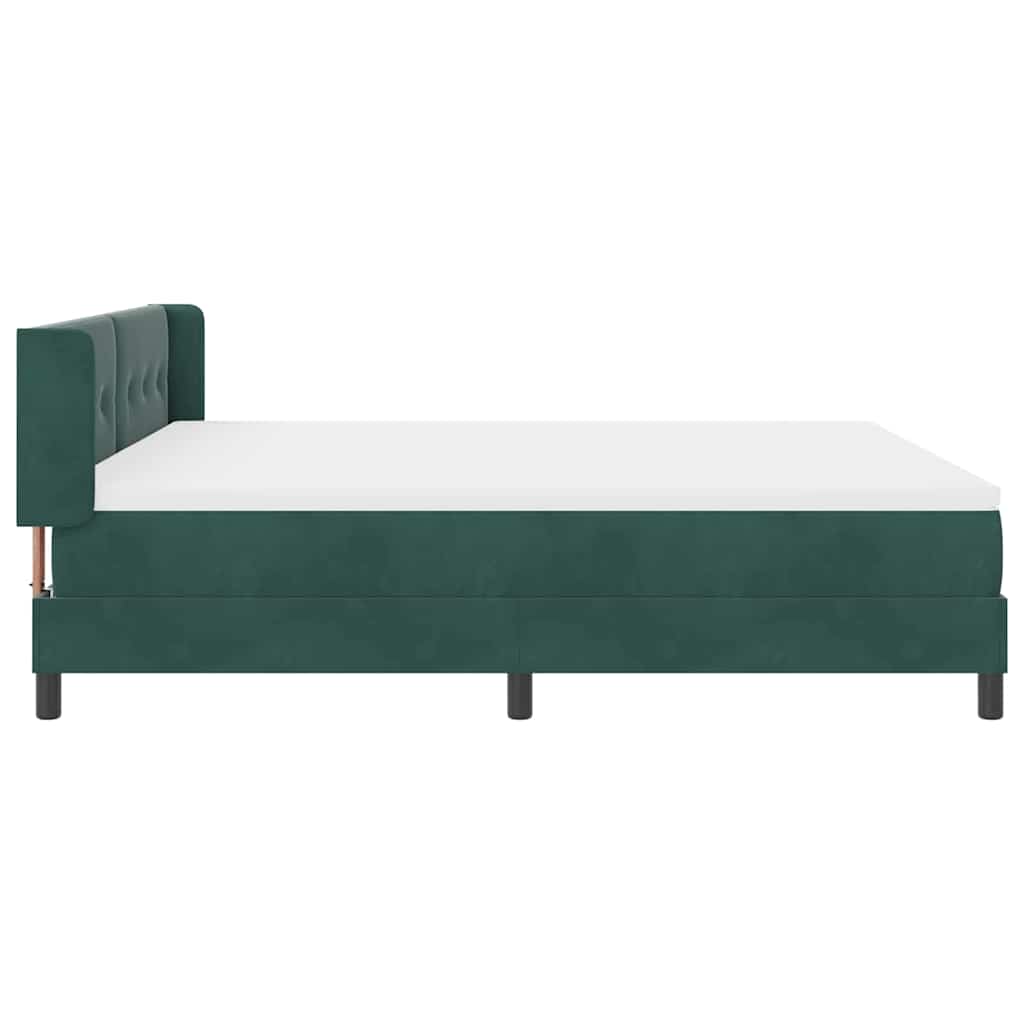 Boxspringbett mit Matratze Schwarz 100x200 cm Velvet Dunkelgrün