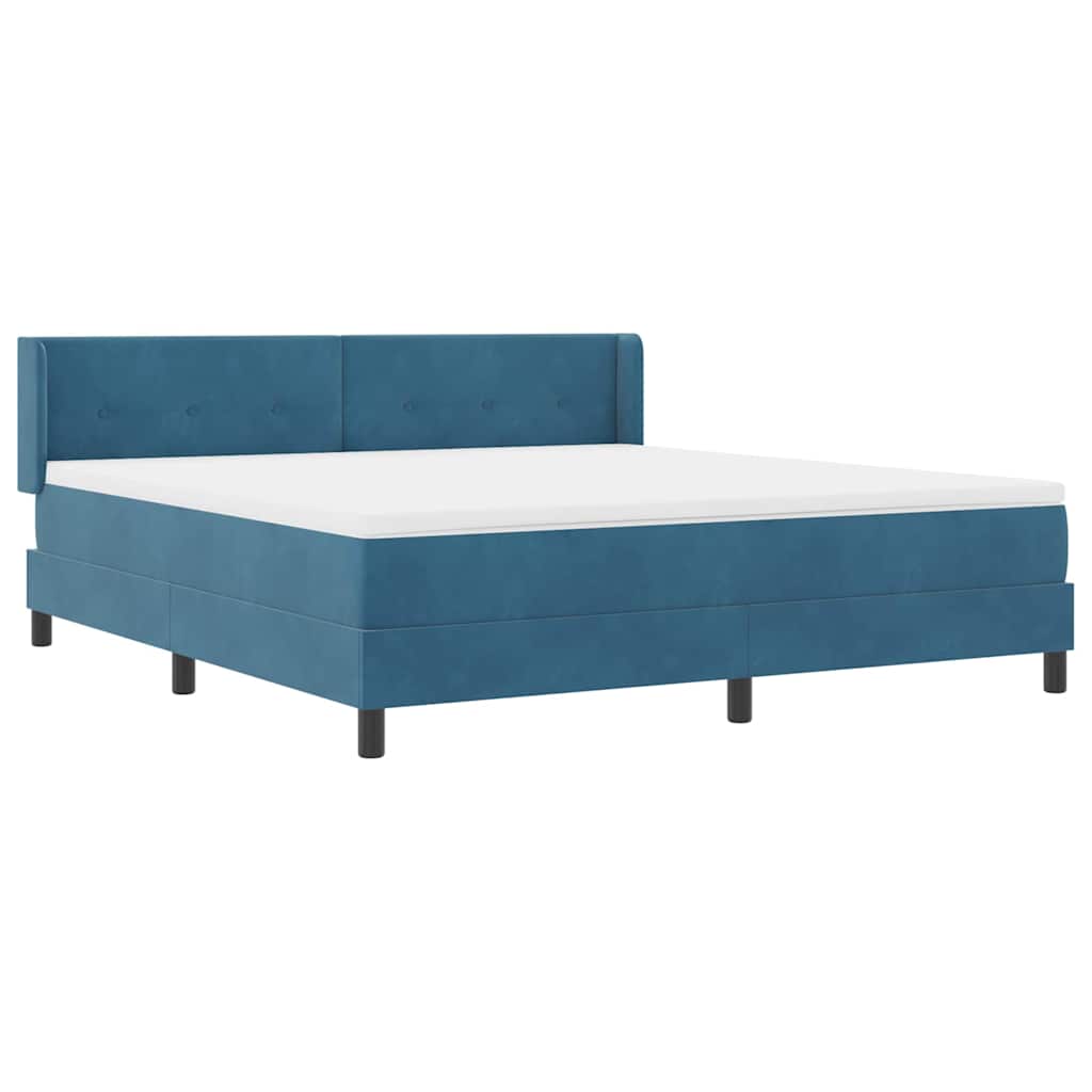 Boxspringbett mit Matratze Schwarz 100x200 cm Velvet Dunkelblau
