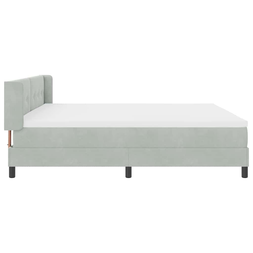 Boxspringbett mit Matratze Schwarz 100x200 cm Velvet Hellgrau