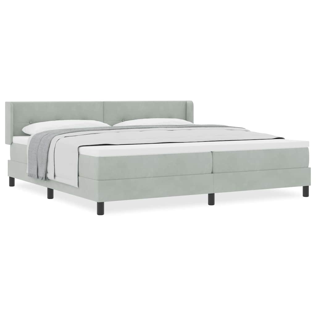 Boxspringbett mit Matratze Schwarz 100x200 cm Velvet Hellgrau