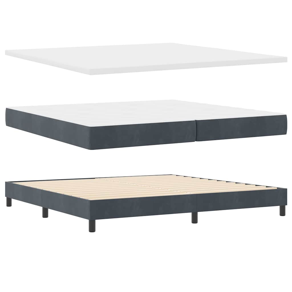 Boxspringbett mit Matratze Schwarz 100x200 cm Velvet Dunkelgrau