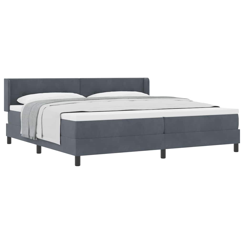 Boxspringbett mit Matratze Schwarz 100x200 cm Velvet Dunkelgrau