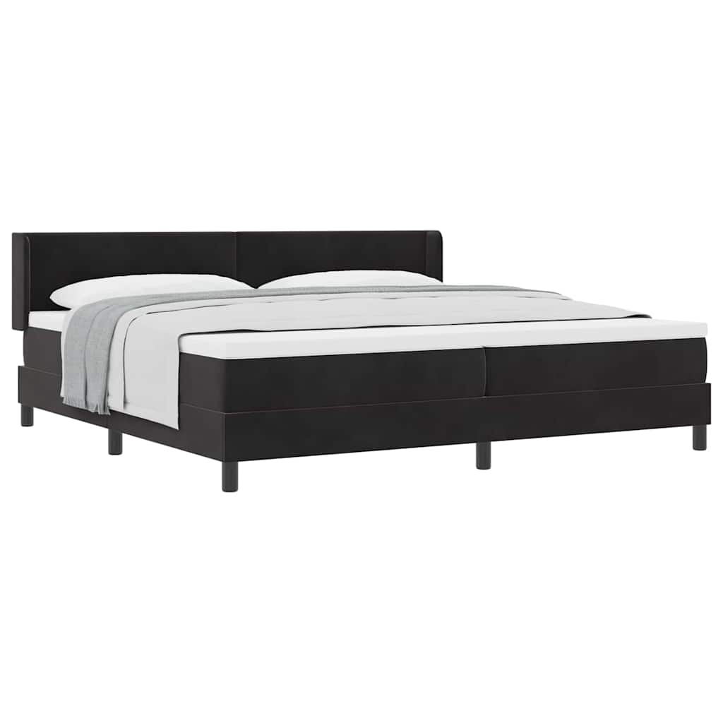 Boxspringbett mit Matratze Schwarz 100x200 cm Velvet Schwarz