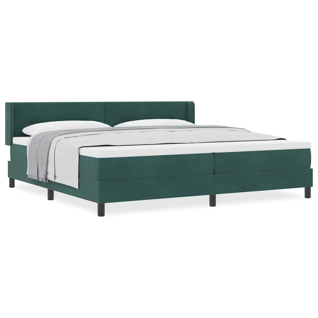 Boxspringbett mit Matratze Schwarz 100x200 cm Velvet Dunkelgrün