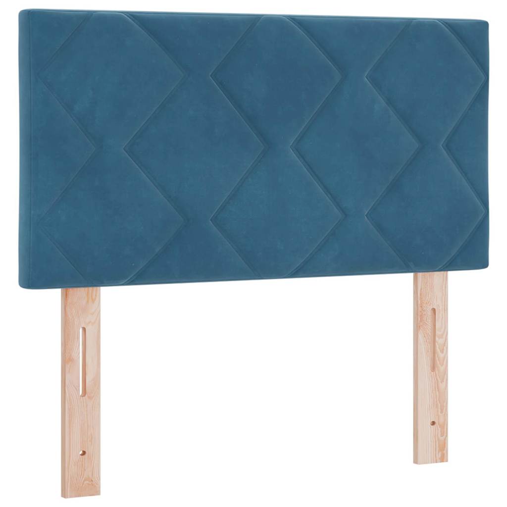Boxspringbett mit Matratze Schwarz 100x200 cm Velvet Dunkelblau
