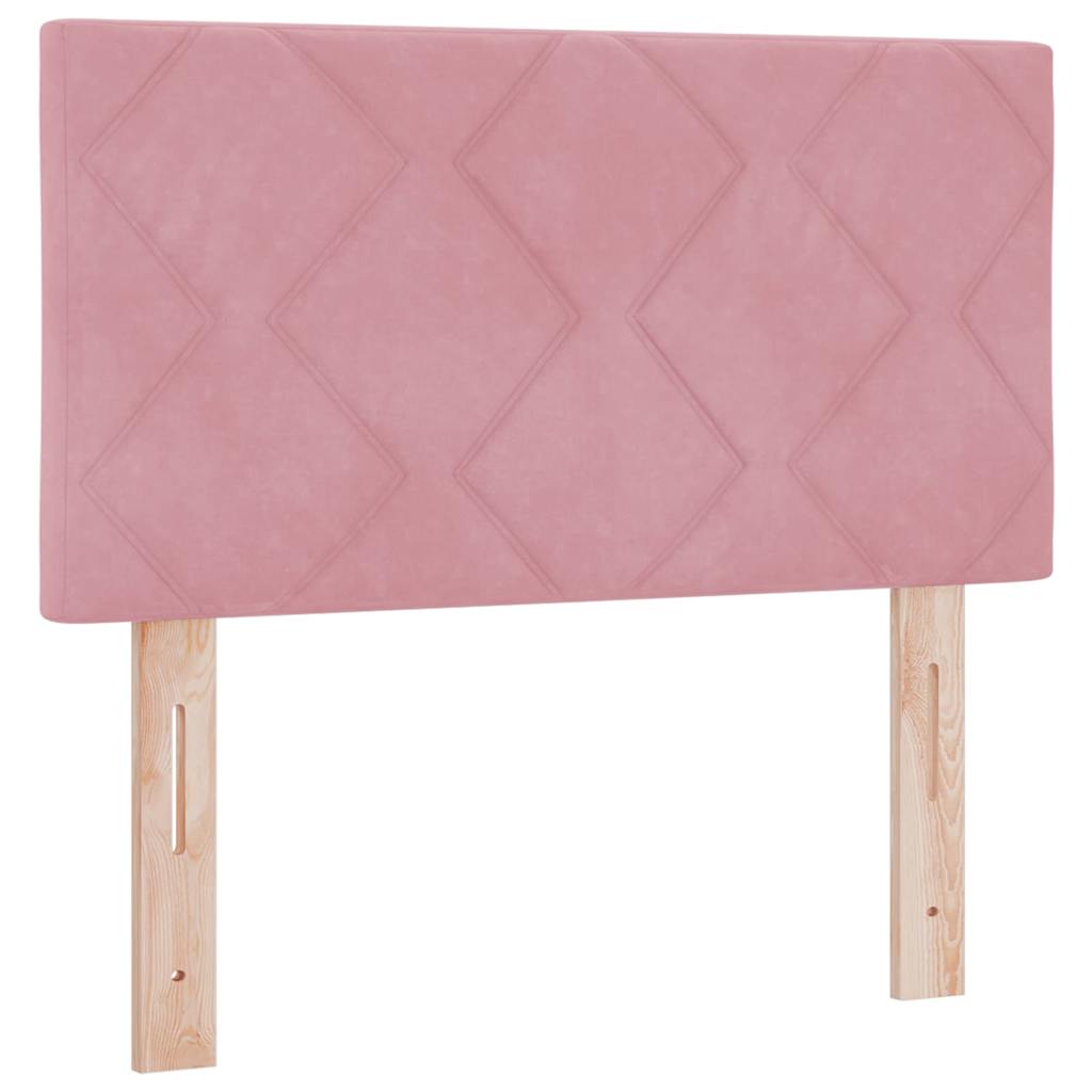 Boxspringbett mit Matratze Schwarz 100x200 cm Velvet Rosa