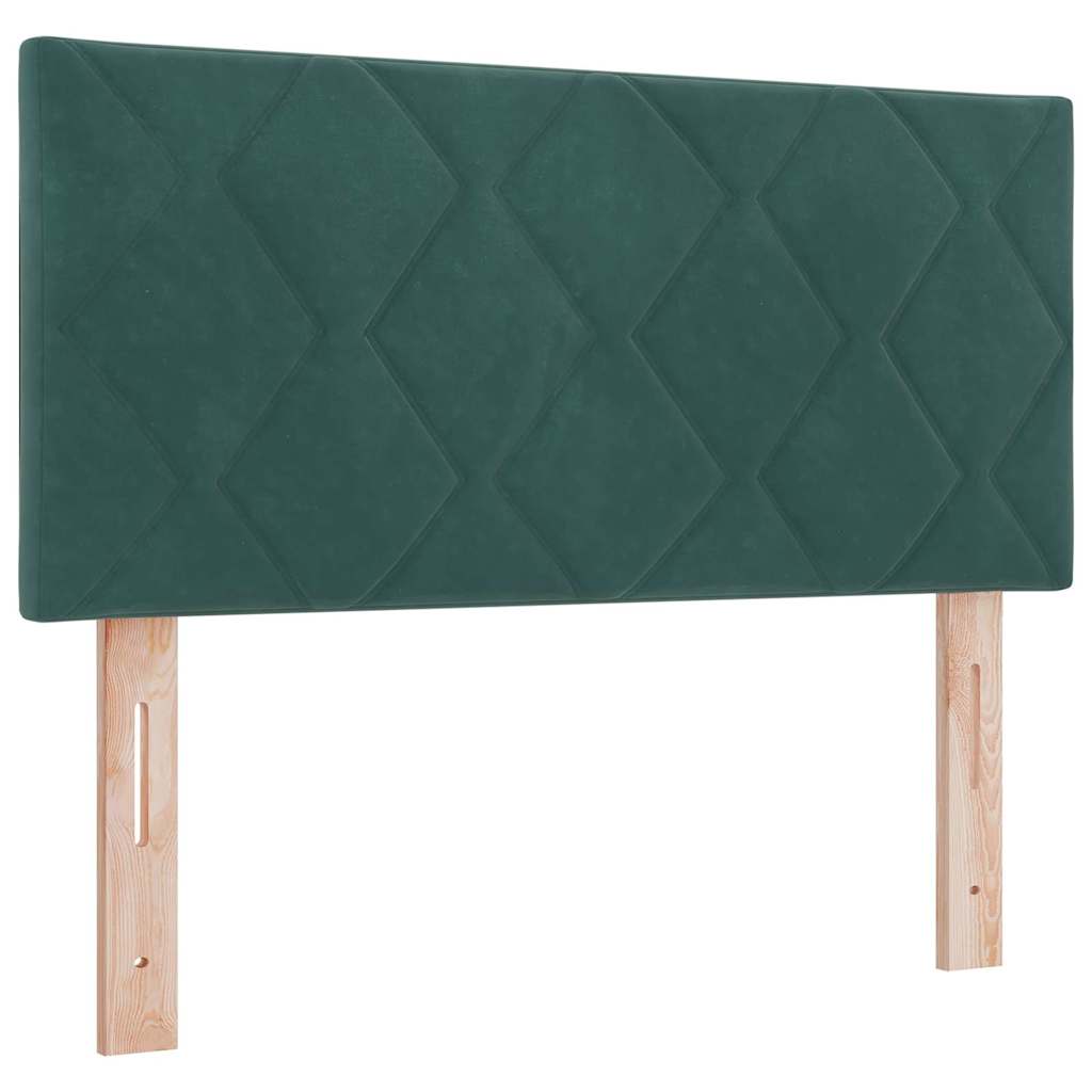 Boxspringbett mit Matratze Schwarz 100x200 cm Velvet Dunkelgrün