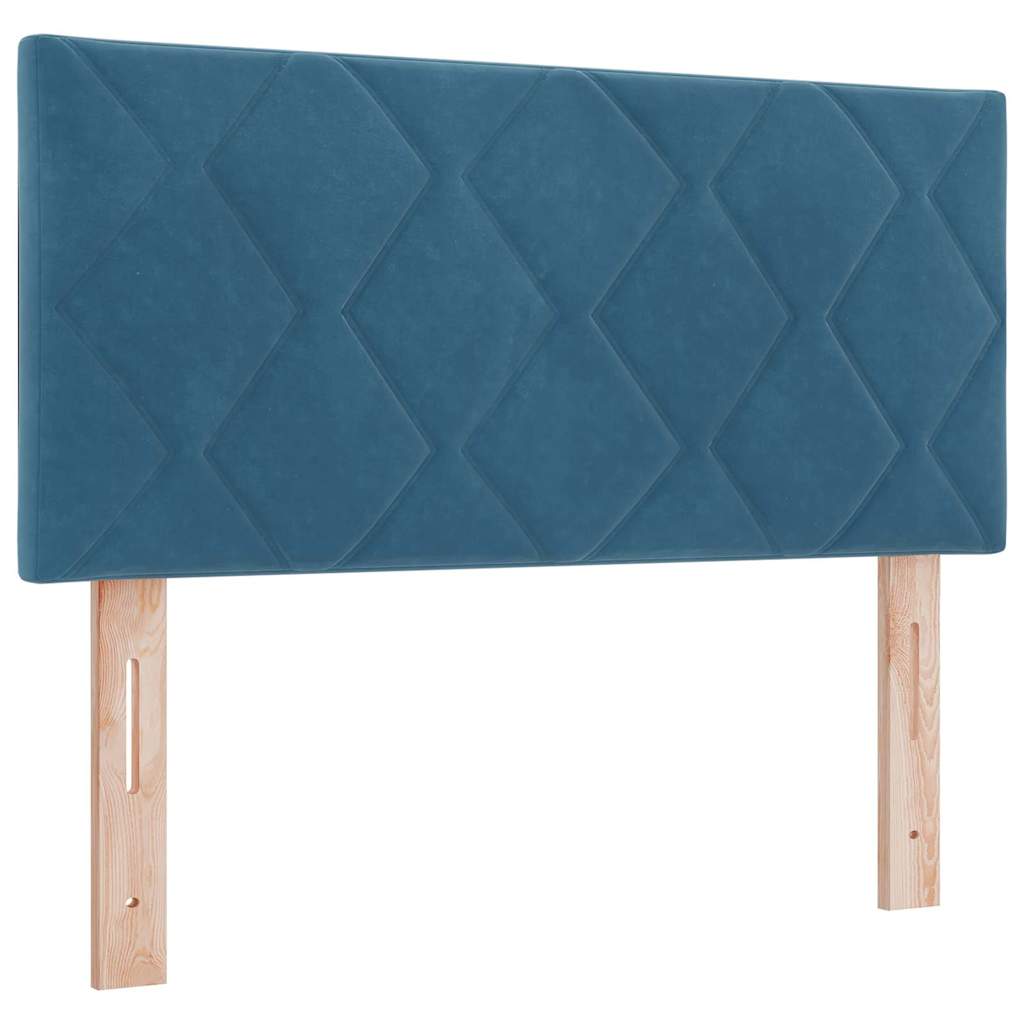 Boxspringbett mit Matratze Schwarz 100x200 cm Velvet Dunkelblau
