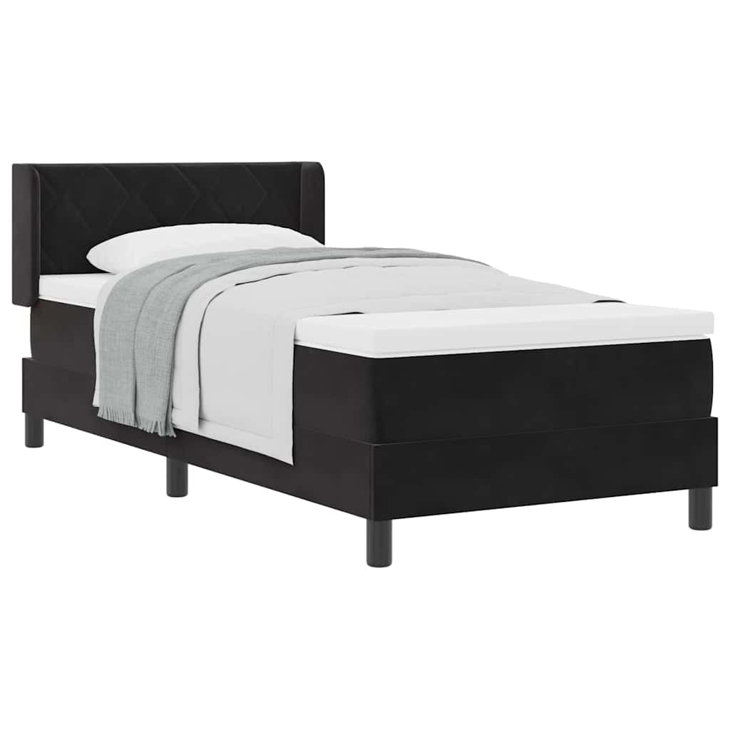 Boxspringbett mit Matratze Schwarz 100x200 cm Velvet Schwarz