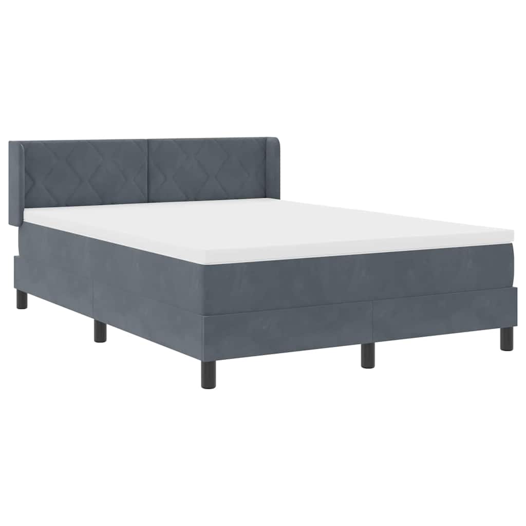 Boxspringbett mit Matratze Schwarz 100x200 cm Velvet Dunkelgrau