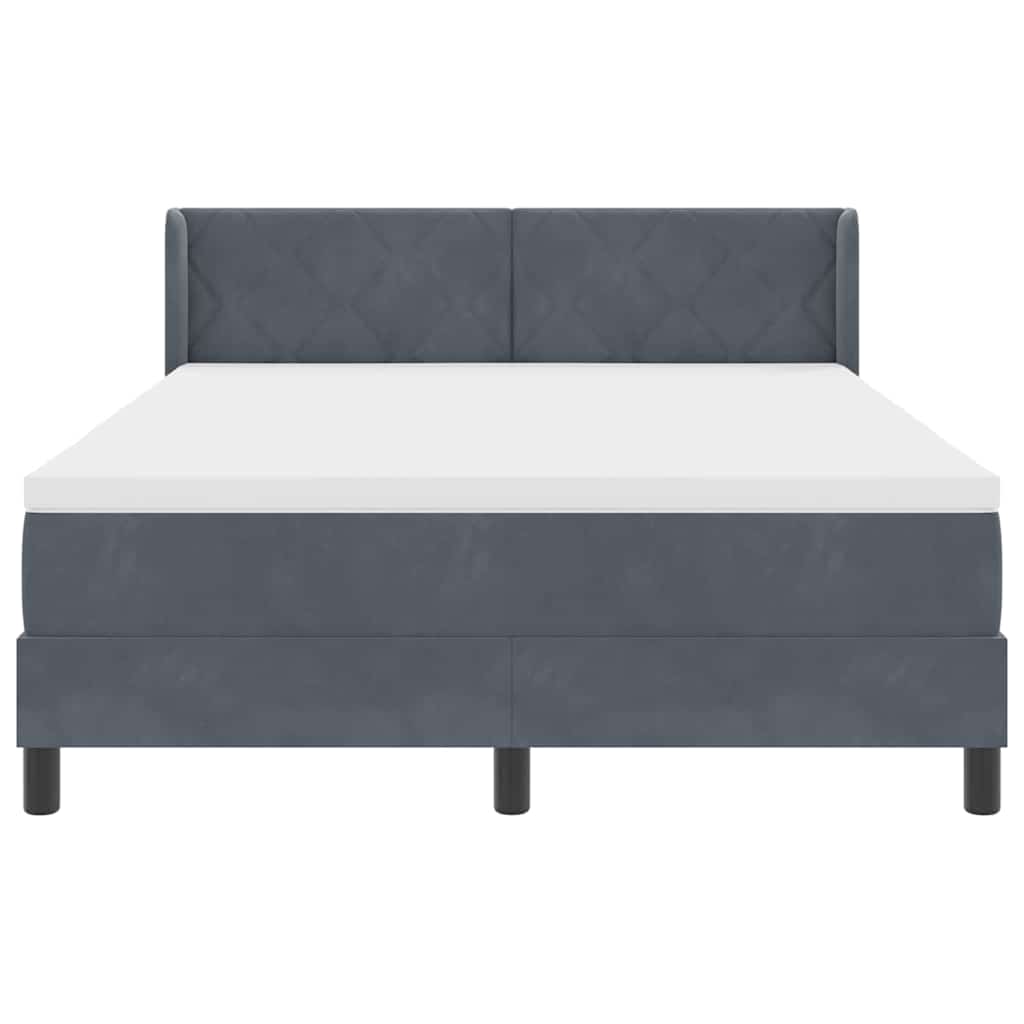 Boxspringbett mit Matratze Schwarz 100x200 cm Velvet Dunkelgrau