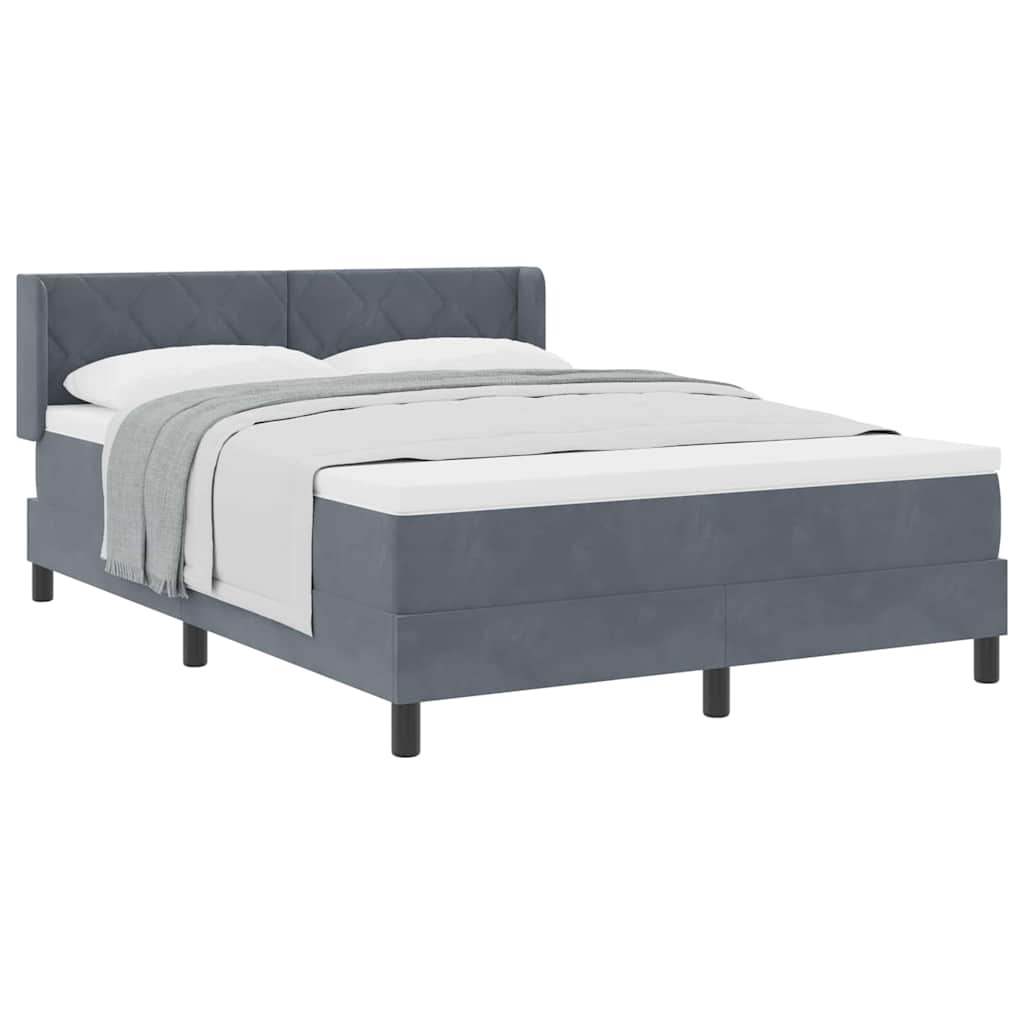 Boxspringbett mit Matratze Schwarz 100x200 cm Velvet Dunkelgrau