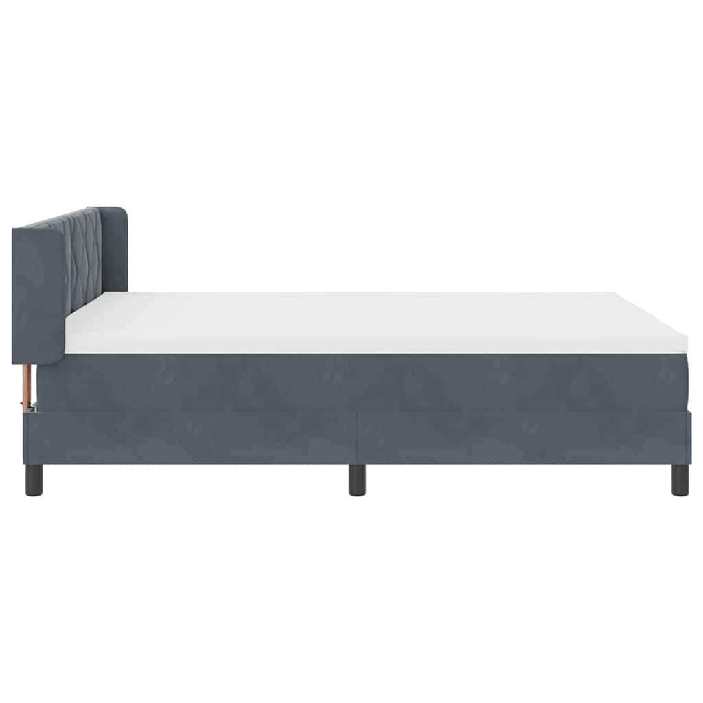 Boxspringbett mit Matratze Schwarz 100x200 cm Velvet Dunkelgrau