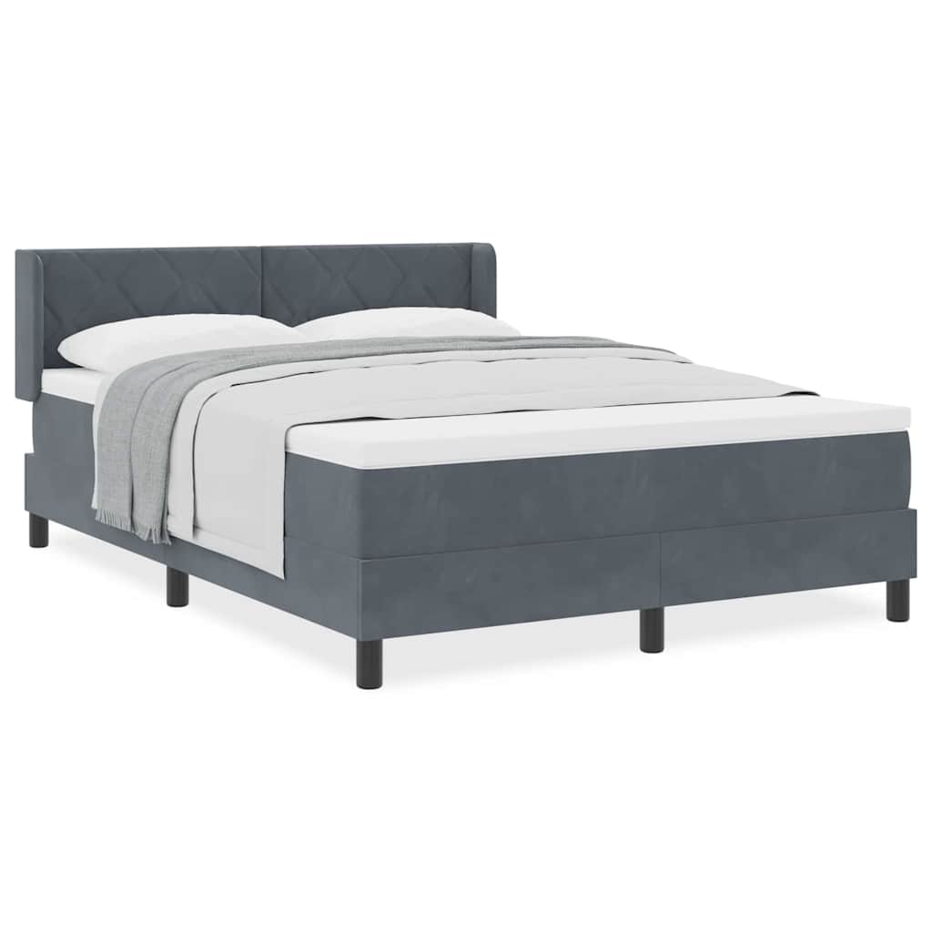 Boxspringbett mit Matratze Schwarz 100x200 cm Velvet Dunkelgrau