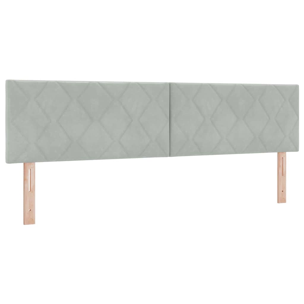 Boxspringbett mit Matratze Schwarz 100x200 cm Velvet Hellgrau
