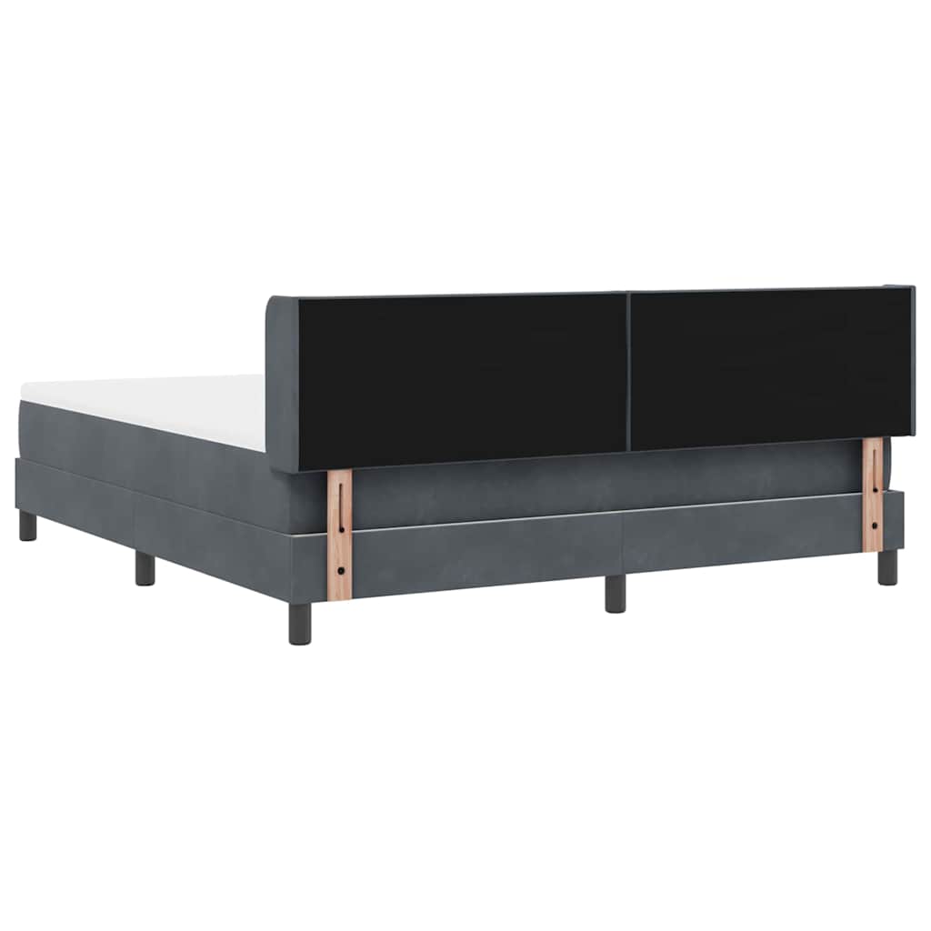 Boxspringbett mit Matratze Schwarz 100x200 cm Velvet Dunkelgrau