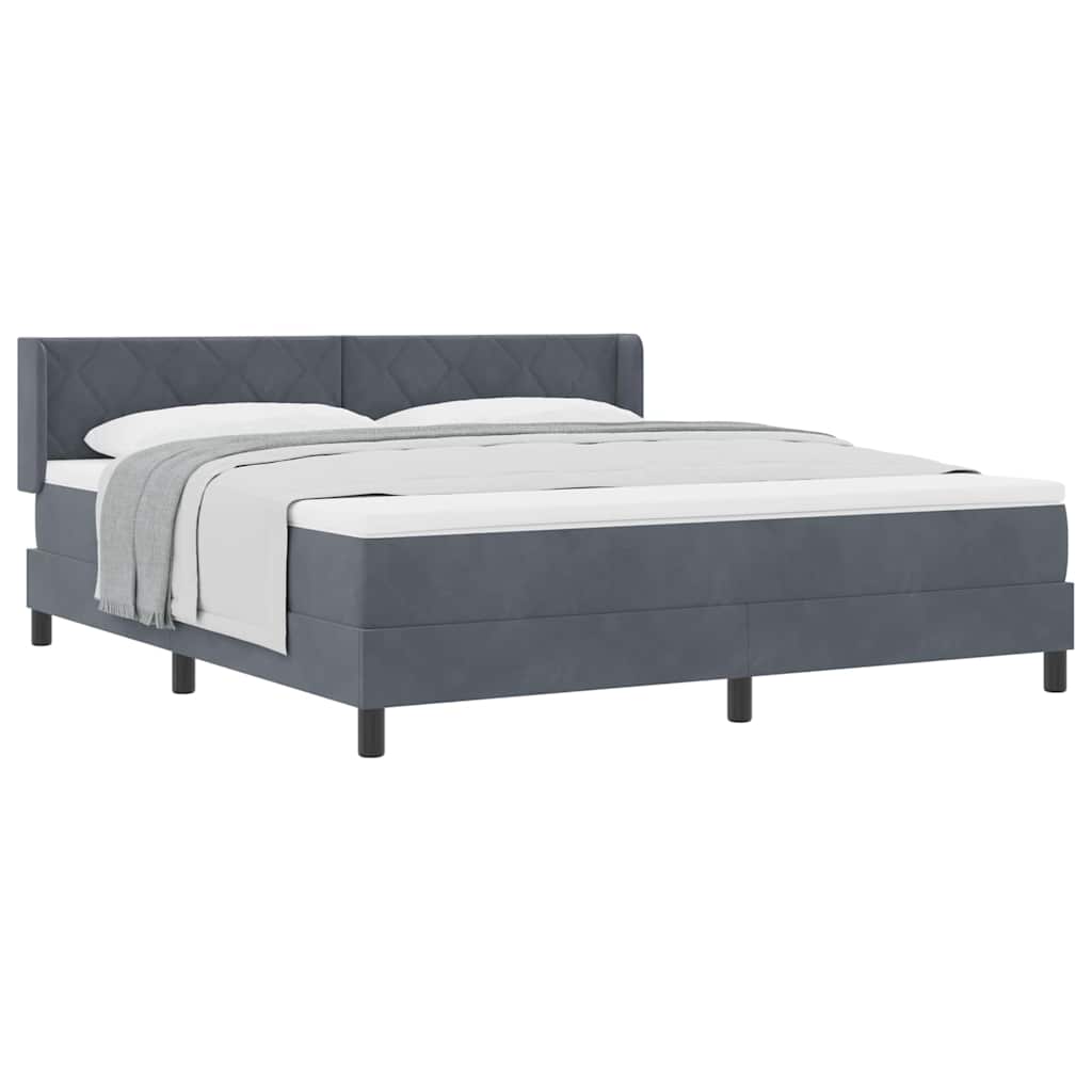 Boxspringbett mit Matratze Schwarz 100x200 cm Velvet Dunkelgrau