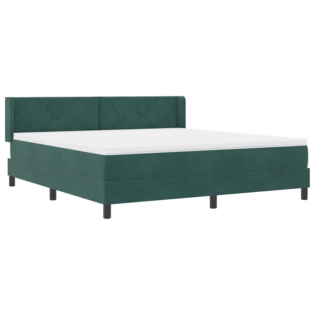 Boxspringbett mit Matratze Schwarz 100x200 cm Velvet Dunkelgrün