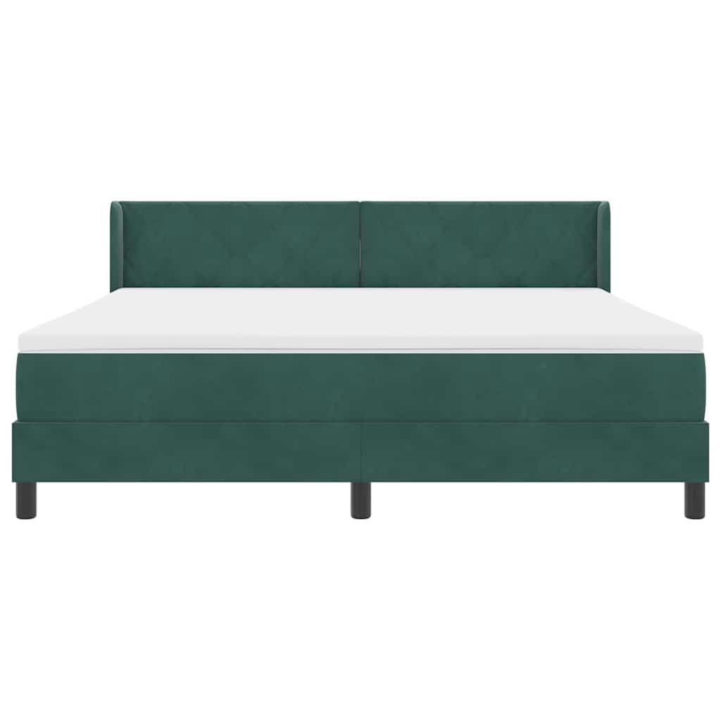 Boxspringbett mit Matratze Schwarz 100x200 cm Velvet Dunkelgrün