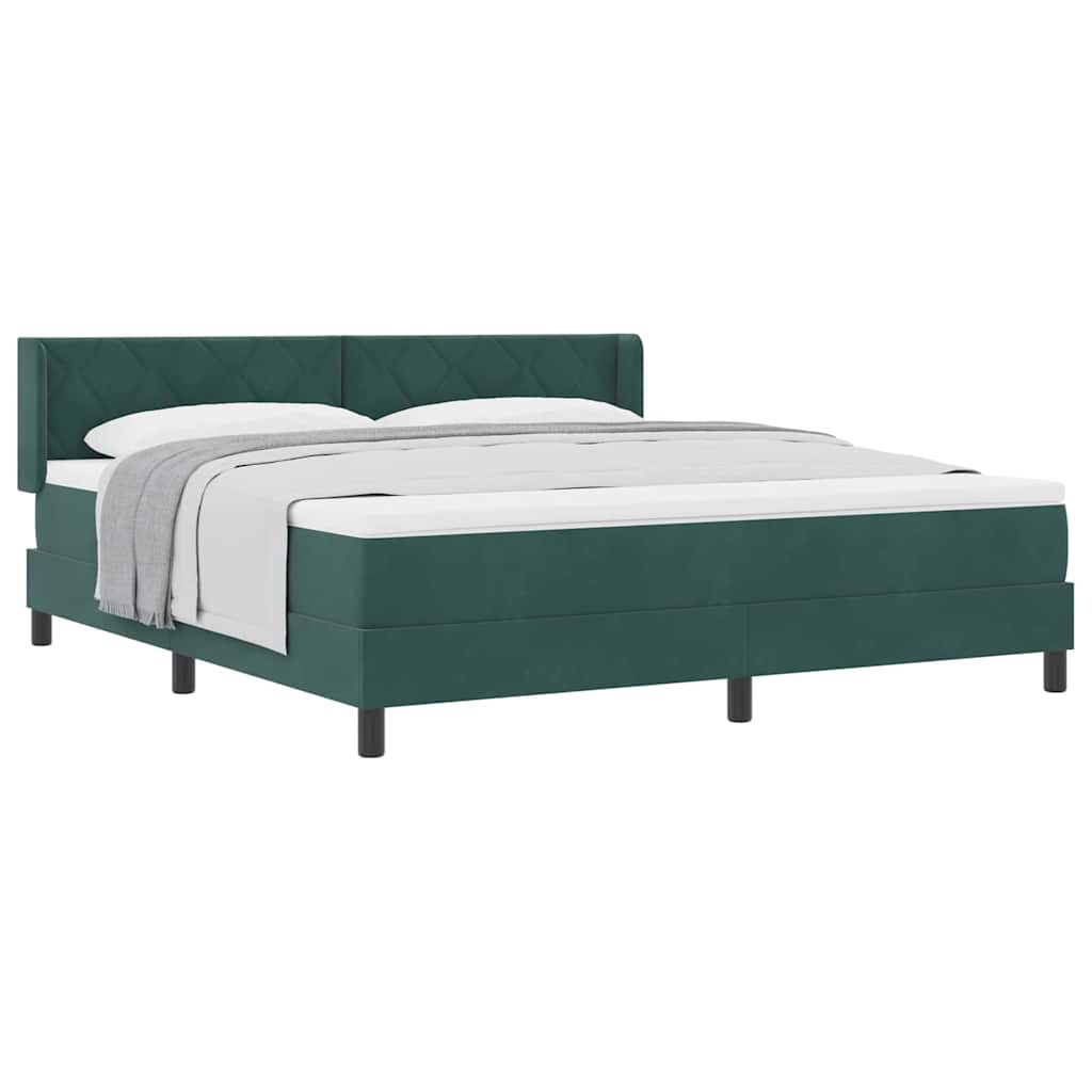 Boxspringbett mit Matratze Schwarz 100x200 cm Velvet Dunkelgrün