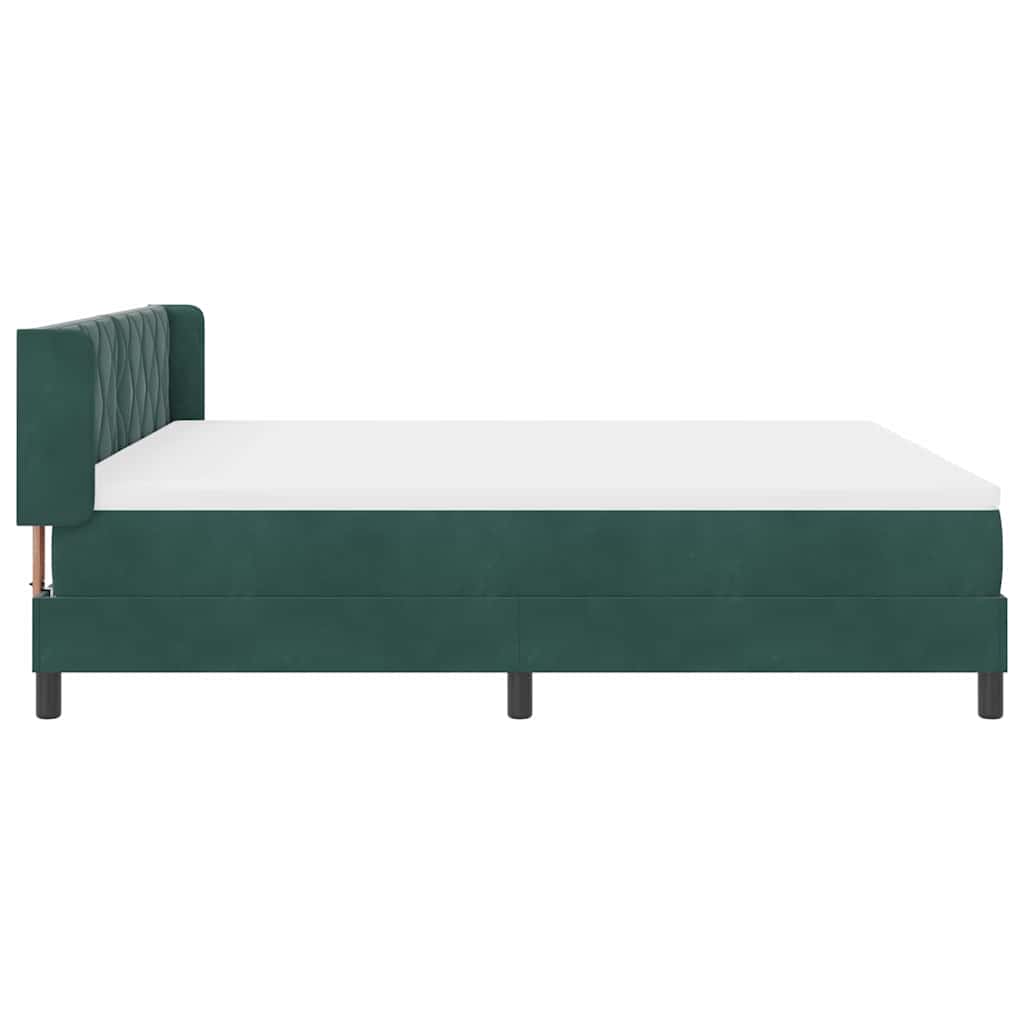 Boxspringbett mit Matratze Schwarz 100x200 cm Velvet Dunkelgrün