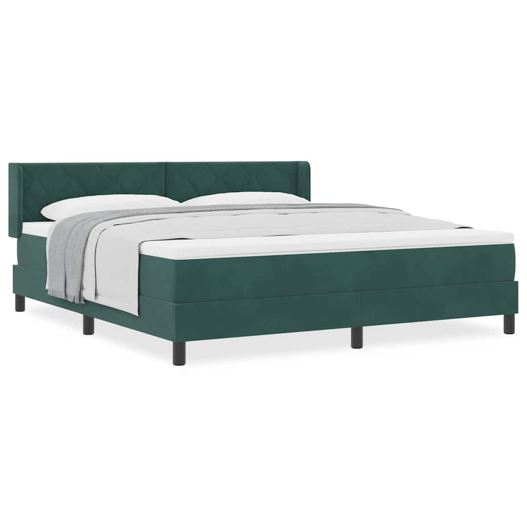 Boxspringbett mit Matratze Schwarz 100x200 cm Velvet Dunkelgrün