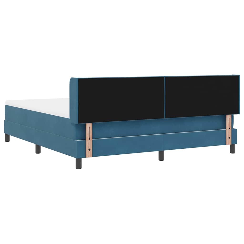 Boxspringbett mit Matratze Schwarz 100x200 cm Velvet Dunkelblau
