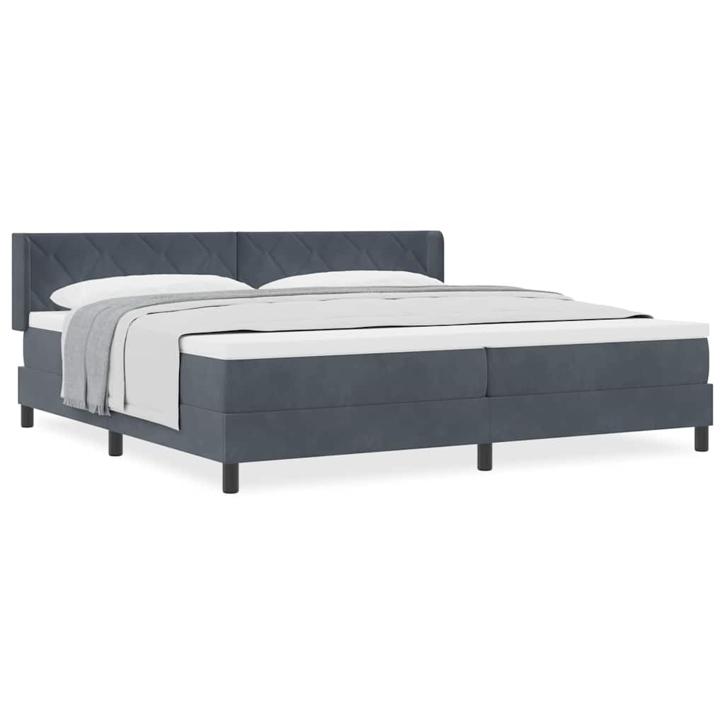 Boxspringbett mit Matratze Schwarz 100x200 cm Velvet Dunkelgrau